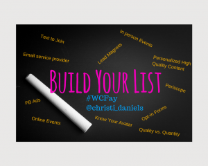 Build Your List #wcfay2015